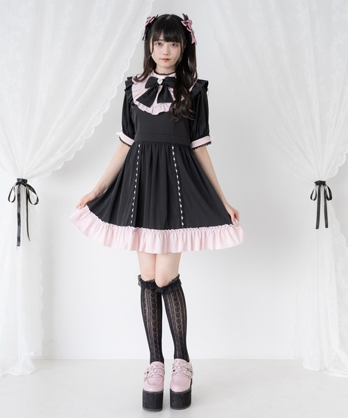 DearMyLove(ディアマイラブ)の「レースアップリボンドーリーワンピース(ワンピース・レディース・ブラック×ホワイト/ホワイト×ピンク/ブラック×ブルー・MEDIUM/3L/LL/LARGE)」の19枚目の写真