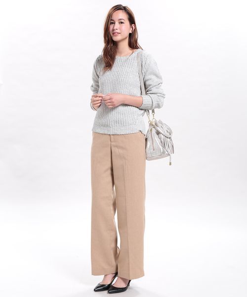 ROPE' PICNIC(ロペピクニック)の「ヘリンボン織りワイドパンツ(その他パンツ・レディース・グレー/ベージュ/ネイビー・38/36/40)」の16枚目の写真