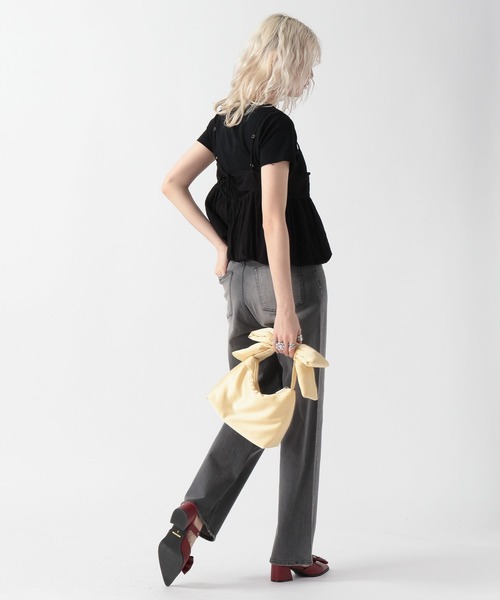 FOREVER 21（フォーエバー トゥエンティーワン）の「【2025SS】ペプラムバルーンチュニック（キャミソール・レディース・ブラック/オフホワイト/グリーン・FREE）」の15枚目の写真