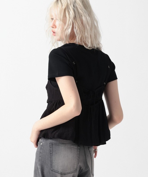 FOREVER 21（フォーエバー トゥエンティーワン）の「【2025SS】ペプラムバルーンチュニック（キャミソール・レディース・ブラック/オフホワイト/グリーン・FREE）」の17枚目の写真