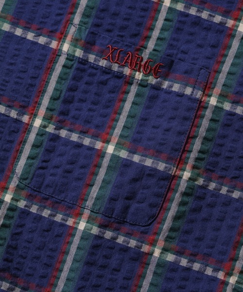 XLARGE（エクストララージ）の「EMBROIDERED S/S PLAID SHIRT（シャツ/ブラウス・メンズ・ネイビー/グレー・XL/L/M/S）」の9枚目の写真