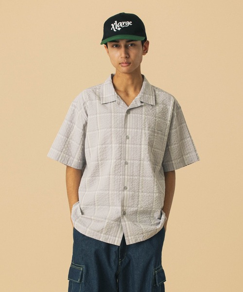 XLARGE（エクストララージ）の「EMBROIDERED S/S PLAID SHIRT（シャツ/ブラウス・メンズ・ネイビー/グレー・XL/L/M/S）」の8枚目の写真