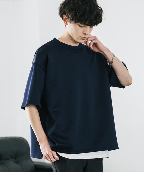 Rocky Monroe（ロッキーモンロー）の「接触冷感 オーバーサイズサイドスリットダンボール半袖クルーネックTシャツ（Tシャツ/カットソー・メンズ・ブラック/ネイビー/グレー/チャコール/ホワイト・XL/M/L）」の5枚目の写真