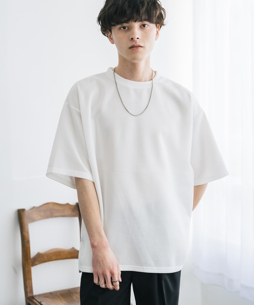 Rocky Monroe（ロッキーモンロー）の「接触冷感 オーバーサイズサイドスリットダンボール半袖クルーネックTシャツ（Tシャツ/カットソー・メンズ・ブラック/ネイビー/グレー/チャコール/ホワイト・XL/M/L）」の6枚目の写真