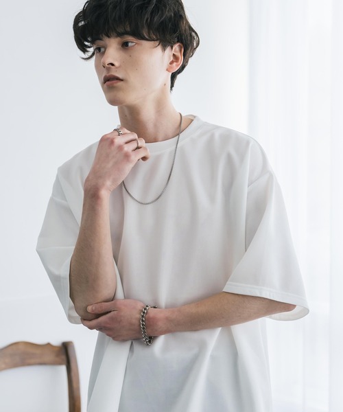 Rocky Monroe（ロッキーモンロー）の「接触冷感 オーバーサイズサイドスリットダンボール半袖クルーネックTシャツ（Tシャツ/カットソー・メンズ・ブラック/ネイビー/グレー/チャコール/ホワイト・XL/M/L）」の7枚目の写真