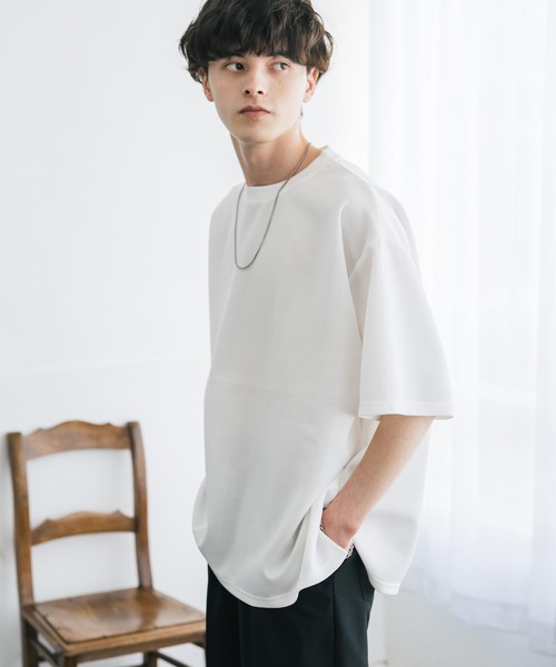 Rocky Monroe（ロッキーモンロー）の「接触冷感 オーバーサイズサイドスリットダンボール半袖クルーネックTシャツ（Tシャツ/カットソー・メンズ・ブラック/ネイビー/グレー/チャコール/ホワイト・XL/M/L）」の8枚目の写真
