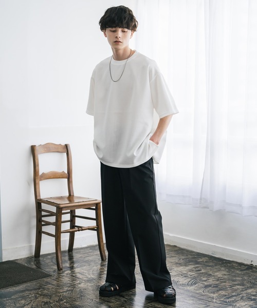 Rocky Monroe（ロッキーモンロー）の「接触冷感 オーバーサイズサイドスリットダンボール半袖クルーネックTシャツ（Tシャツ/カットソー・メンズ・ブラック/ネイビー/グレー/チャコール/ホワイト・XL/M/L）」の10枚目の写真