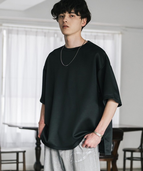 Rocky Monroe（ロッキーモンロー）の「接触冷感 オーバーサイズサイドスリットダンボール半袖クルーネックTシャツ（Tシャツ/カットソー・メンズ・ブラック/ネイビー/グレー/チャコール/ホワイト・XL/M/L）」の12枚目の写真