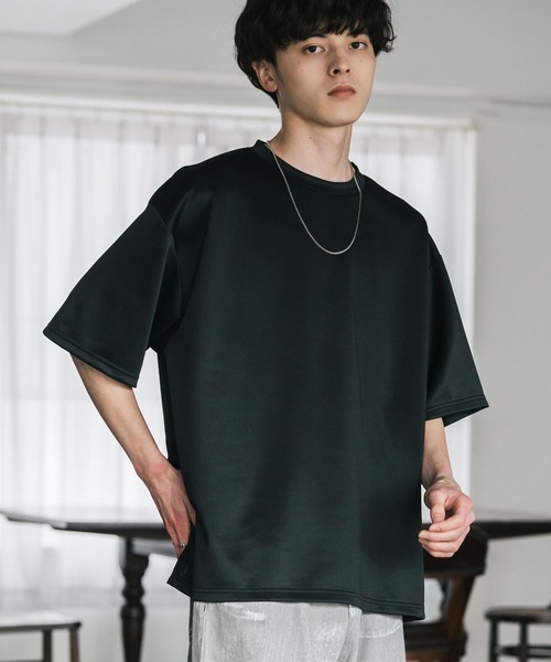 Rocky Monroe（ロッキーモンロー）の「接触冷感 オーバーサイズサイドスリットダンボール半袖クルーネックTシャツ（Tシャツ/カットソー・メンズ・ブラック/ネイビー/グレー/チャコール/ホワイト・XL/M/L）」の14枚目の写真