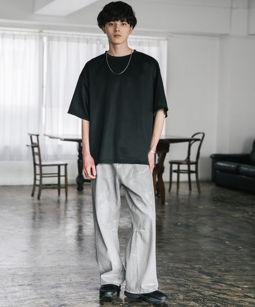 Rocky Monroe（ロッキーモンロー）の「接触冷感 オーバーサイズサイドスリットダンボール半袖クルーネックTシャツ（Tシャツ/カットソー・メンズ・ブラック/ネイビー/グレー/チャコール/ホワイト・XL/M/L）」の15枚目の写真