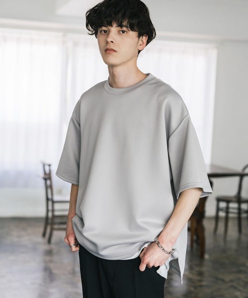 Rocky Monroe（ロッキーモンロー）の「接触冷感 オーバーサイズサイドスリットダンボール半袖クルーネックTシャツ（Tシャツ/カットソー・メンズ・ブラック/ネイビー/グレー/チャコール/ホワイト・XL/M/L）」の17枚目の写真