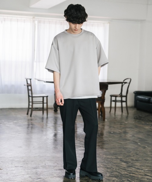 Rocky Monroe（ロッキーモンロー）の「接触冷感 オーバーサイズサイドスリットダンボール半袖クルーネックTシャツ（Tシャツ/カットソー・メンズ・ブラック/ネイビー/グレー/チャコール/ホワイト・XL/M/L）」の20枚目の写真