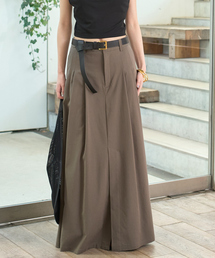 Rouge vif | タックフレアマキシスカート(スカート)