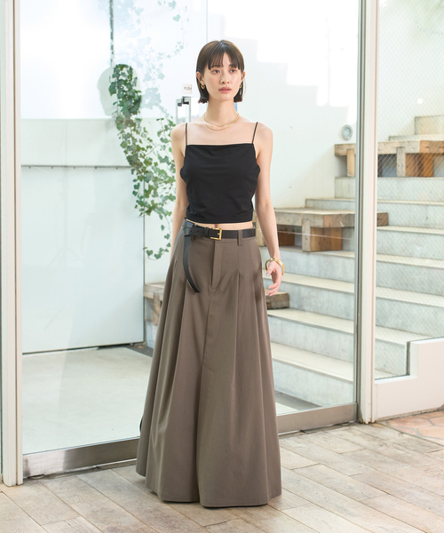 Rouge vif(ルージュヴィフ)の「タックフレアマキシスカート(スカート・レディース・オフホワイト/モカ・36/38)」の20枚目の写真