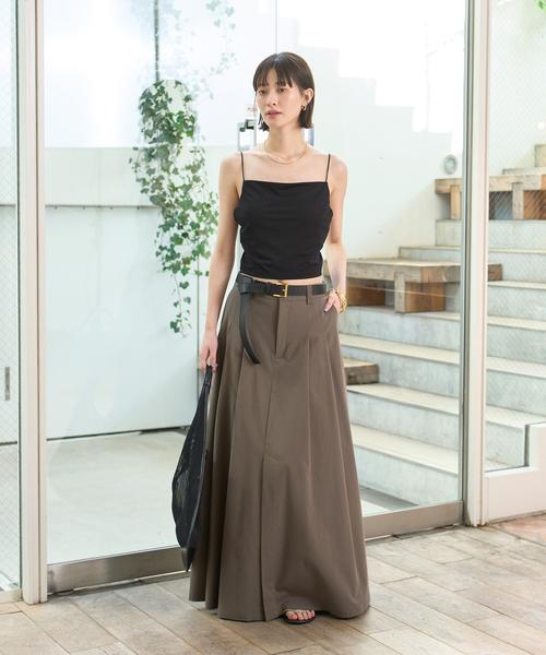 Rouge vif(ルージュヴィフ)の「タックフレアマキシスカート(スカート・レディース・オフホワイト/モカ・36/38)」の19枚目の写真