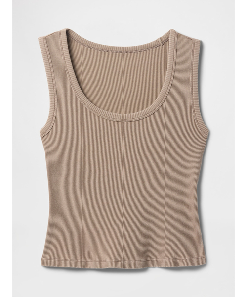 GAP（ギャップ）の「リブ スクープタンクトップ（タンクトップ・レディース・ブラック/ライトピンク/ブルー/ホワイト/ピンク/スミクロ/ベージュ・XS/S/M/L/XL/XXS）」の8枚目の写真