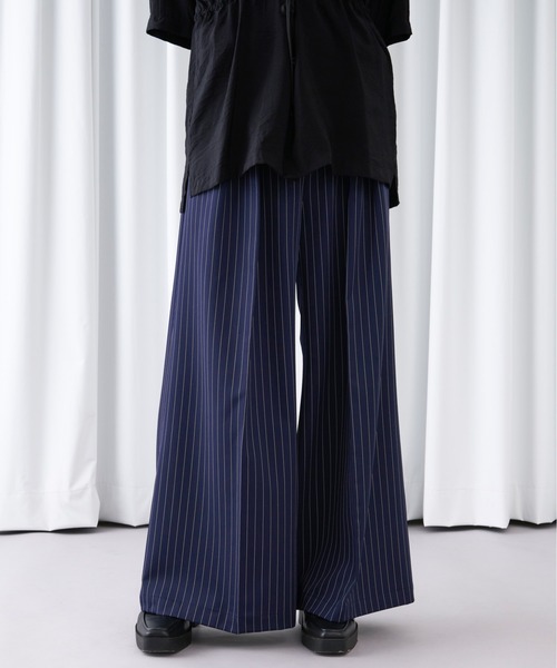 Ellno Loset(エルノロゼット)の「ストライプワイドバギーパンツ(その他パンツ・メンズ・ブラック/ネイビー・X-SMALL/MEDIUM/LARGE/SMALL)」の15枚目の写真