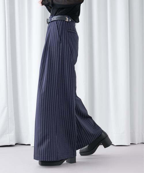 Ellno Loset(エルノロゼット)の「ストライプワイドバギーパンツ(その他パンツ・メンズ・ブラック/ネイビー・X-SMALL/MEDIUM/LARGE/SMALL)」の5枚目の写真