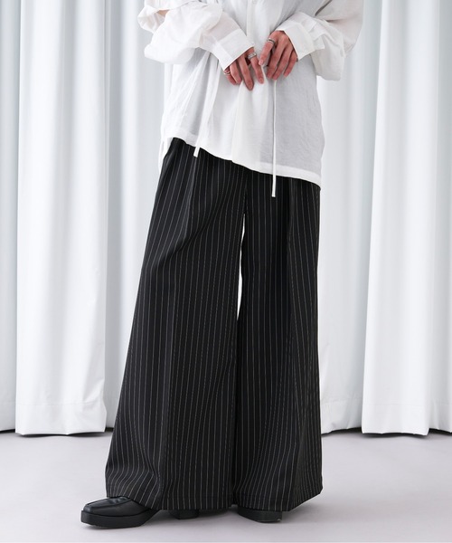 ストライプワイドバギーパンツ（その他パンツ）｜Ellno Loset（エルノ