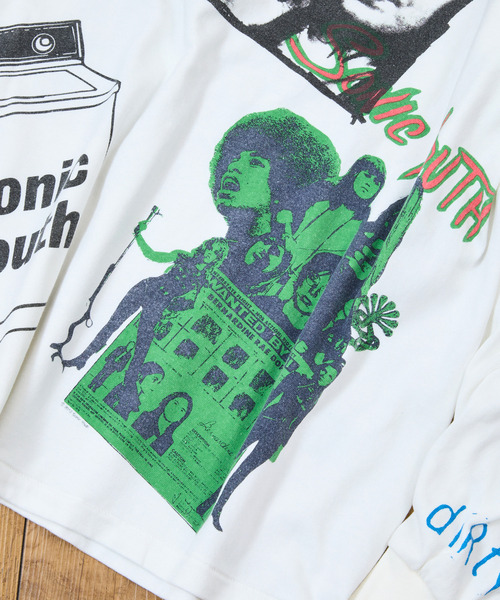 sonic youth(ソニックユース)の「Insonnia Projects インソニアプロジェクツ / MULTI PRINT LS TEE TYPE-B SONIC YOUTH ソニックユース マルチプリントビッグシルエットプリントロンT バンドT / IP-SY-022(Tシャツ/カットソー・メンズ・ブラック/ホワイト・1/2/3)」の13枚目の写真