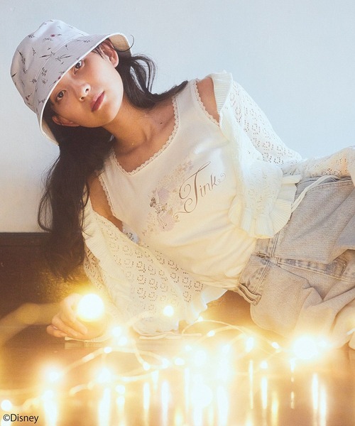 earth music&ecology（アースミュージックアンドエコロジー）の「Tinker Bell/フラワーバケットハット（ハット・レディース・ホワイト/ライトグリーン・FREE）」の13枚目の写真