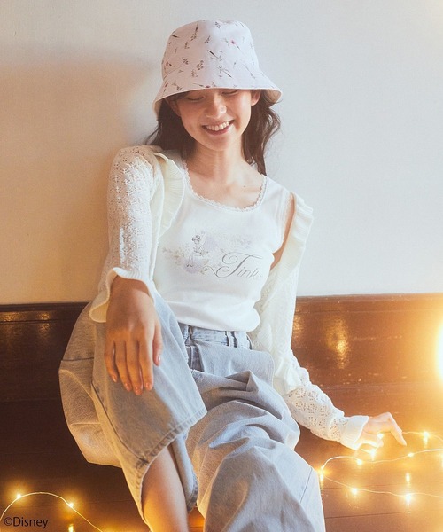 earth music&ecology（アースミュージックアンドエコロジー）の「Tinker Bell/フラワーバケットハット（ハット・レディース・ホワイト/ライトグリーン・FREE）」の15枚目の写真