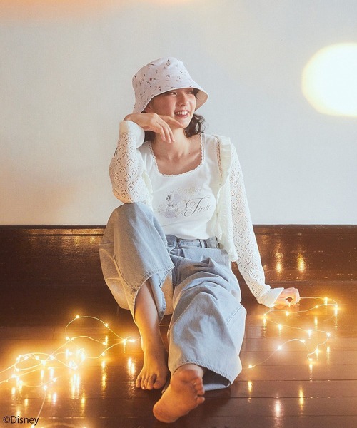 earth music&ecology（アースミュージックアンドエコロジー）の「Tinker Bell/フラワーバケットハット（ハット・レディース・ホワイト/ライトグリーン・FREE）」の16枚目の写真