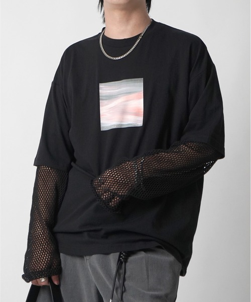 Confirm(コンファーム)の「アブストラクト絵画 フロントプリント 半袖Tシャツ メンズ レディース(Tシャツ/カットソー・メンズ・ホワイト系その他/ブラウン/ネイビー/ブラック/ホワイト/ブラック系その他・L/M)」の1枚目の写真