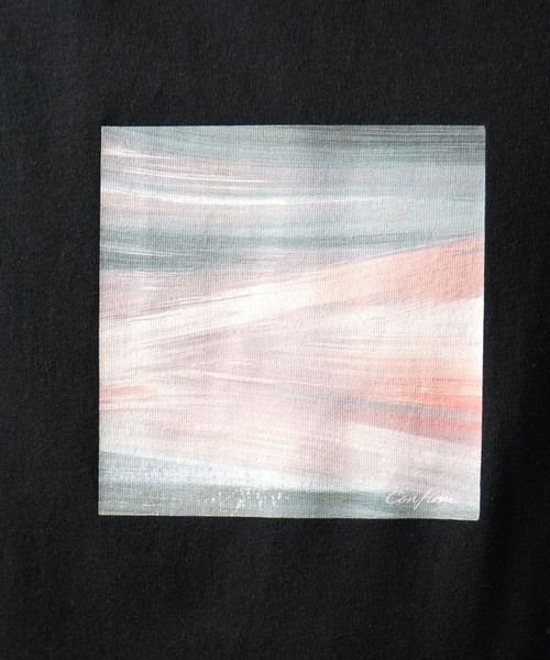 Confirm(コンファーム)の「アブストラクト絵画 フロントプリント 半袖Tシャツ メンズ レディース(Tシャツ/カットソー・メンズ・ホワイト系その他/ブラウン/ネイビー/ブラック/ホワイト/ブラック系その他・L/M)」の8枚目の写真