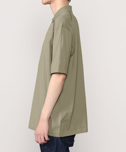 GYMPHLEX（ジムフレックス）の「Gymphlex | ポリエステルニット 半袖ポロニットプルオーバー MEN（ポロシャツ・メンズ・グレイッシュベージュ/ブラック・L/M）」の5枚目の写真