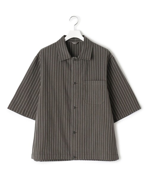 J.PRESS YORK STREET(ジェイプレスヨークストリート)の「【UNISEX】コットンリネンハーフスリーブシャツ ブルゾン(ブルゾン・メンズ・グレー系1/ブラック系2・SMALL/MEDIUM/LARGE)」の11枚目の写真