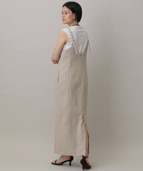 A part by（アパートバイ）の「グリッターリネンジャンスカ（ジャンパースカート・レディース・ライトベージュ・FREE）」の3枚目の写真