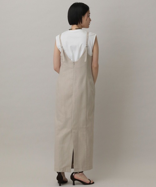 A part by（アパートバイ）の「グリッターリネンジャンスカ（ジャンパースカート・レディース・ライトベージュ・FREE）」の4枚目の写真