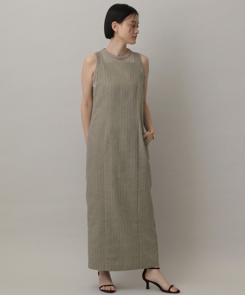 A part by（アパートバイ）の「グリッターリネンジャンスカ（ジャンパースカート・レディース・ライトベージュ・FREE）」の6枚目の写真