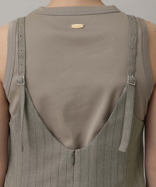 A part by（アパートバイ）の「グリッターリネンジャンスカ（ジャンパースカート・レディース・ライトベージュ・FREE）」の16枚目の写真