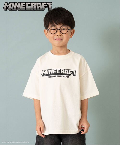 and D. petit main（アンドディープティマイン）の「【マインクラフト】KIDSアイコンTEE（Tシャツ/カットソー・キッズ・ネイビー/オフホワイト・110cm/140cm/150cm/100cm/120cm/130cm）」の2枚目の写真