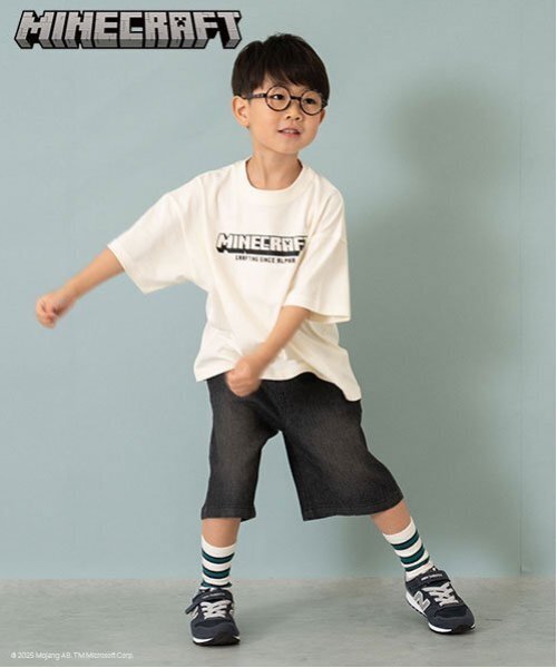 and D. petit main（アンドディープティマイン）の「【マインクラフト】KIDSアイコンTEE（Tシャツ/カットソー・キッズ・ネイビー/オフホワイト・110cm/140cm/150cm/100cm/120cm/130cm）」の3枚目の写真