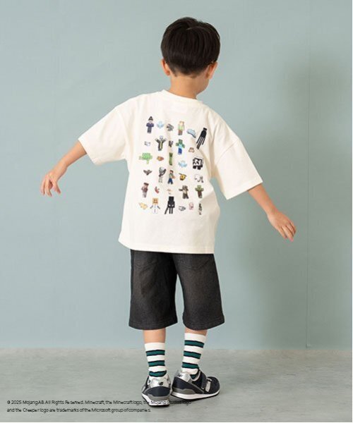 and D. petit main（アンドディープティマイン）の「【マインクラフト】KIDSアイコンTEE（Tシャツ/カットソー・キッズ・ネイビー/オフホワイト・110cm/140cm/150cm/100cm/120cm/130cm）」の4枚目の写真