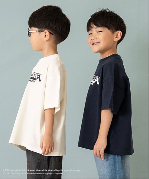 and D. petit main（アンドディープティマイン）の「【マインクラフト】KIDSアイコンTEE（Tシャツ/カットソー・キッズ・ネイビー/オフホワイト・110cm/140cm/150cm/100cm/120cm/130cm）」の9枚目の写真