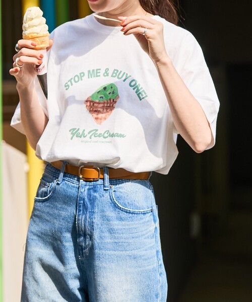 セール】限定展開 YEH ice cream フロント ロゴ 半袖 Tシャツ（T
