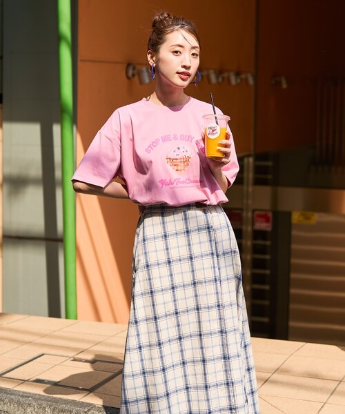 FREAK'S STORE（フリークスストア）の「限定展開　YEH ice cream フロント ロゴ 半袖 Tシャツ（Tシャツ/カットソー・レディース・オフホワイト/ライトピンク/スミクロ・ﾌﾘ-）」の19枚目の写真