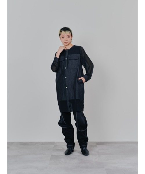 DOLLUPOOPS(ドールアップウップス)の「ビックサテンミリタリーポケット配色ステッチパンツ(カーゴパンツ・レディース・ブラウン/アイボリー/ブラック・38)」の11枚目の写真