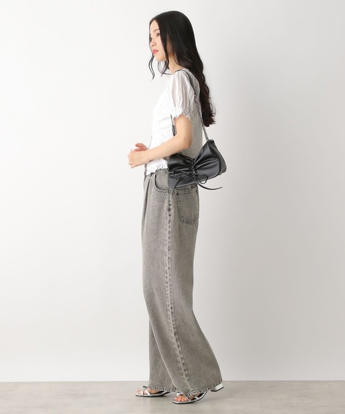 Heather（ヘザー）の「コットンフリルZIPブラウス（半袖）　491031（シャツ/ブラウス・レディース・ブラック/レッド/オフホワイト・FREE）」の6枚目の写真