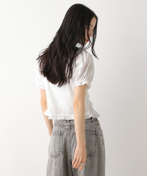 Heather（ヘザー）の「コットンフリルZIPブラウス（半袖）　491031（シャツ/ブラウス・レディース・ブラック/レッド/オフホワイト・FREE）」の14枚目の写真