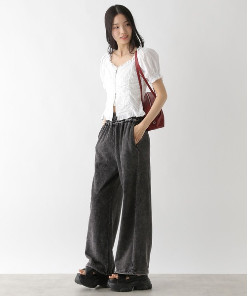 Heather（ヘザー）の「コットンフリルZIPブラウス（半袖）　491031（シャツ/ブラウス・レディース・ブラック/レッド/オフホワイト・FREE）」の15枚目の写真