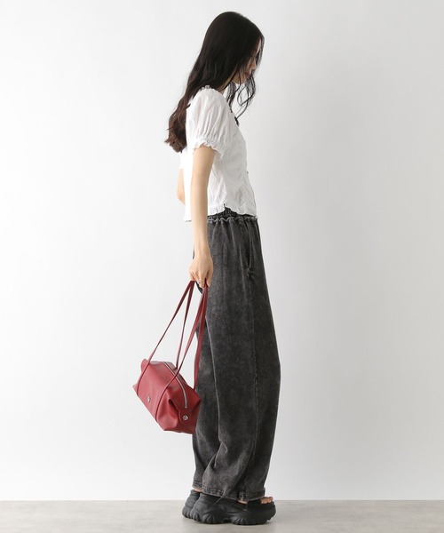 Heather（ヘザー）の「コットンフリルZIPブラウス（半袖）　491031（シャツ/ブラウス・レディース・ブラック/レッド/オフホワイト・FREE）」の17枚目の写真