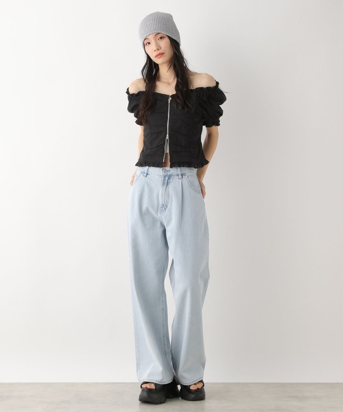 Heather（ヘザー）の「コットンフリルZIPブラウス（半袖）　491031（シャツ/ブラウス・レディース・ブラック/レッド/オフホワイト・FREE）」の19枚目の写真