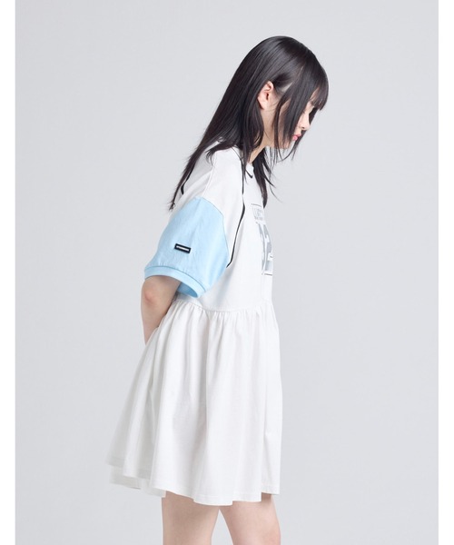 Little sunny bite（リトルサニーバイト）の「numbering dress（ワンピース・レディース・ホワイト/ブラック×グリーン/ブラック×ピンク・SMALL/MEDIUM）」の4枚目の写真