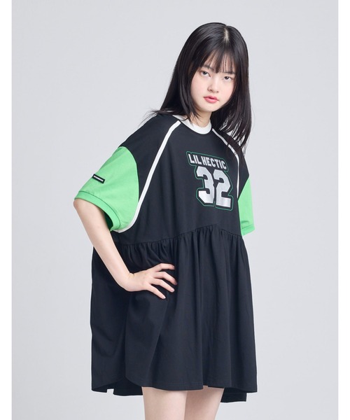 Little sunny bite（リトルサニーバイト）の「numbering dress（ワンピース・レディース・ホワイト/ブラック×グリーン/ブラック×ピンク・SMALL/MEDIUM）」の18枚目の写真