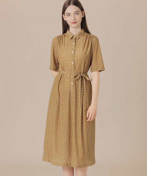 MACKINTOSH LONDON(マッキントッシュ ロンドン)の「【WEB・一部店舗限定】アスタープリントジャージワンピース(ワンピース・レディース・ベージュ系その他/ネイビー・38/40)」の1枚目の写真